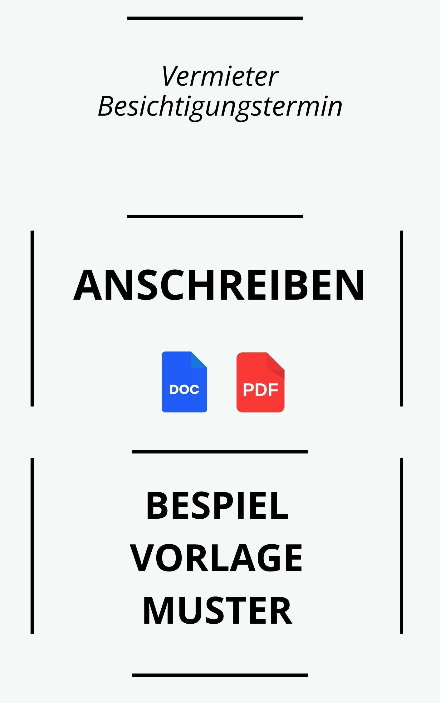 Vermieter Besichtigungstermin Anschreiben - Vorlage Und Muster